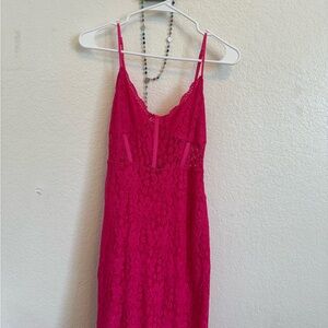 Aqua Pink Lace Dress